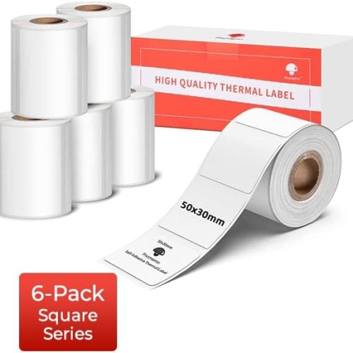 50×30mm Thermal Paper Compatible with M110/M120/M220/M200/M221 Label Printer-6 Rolls-Phomemo