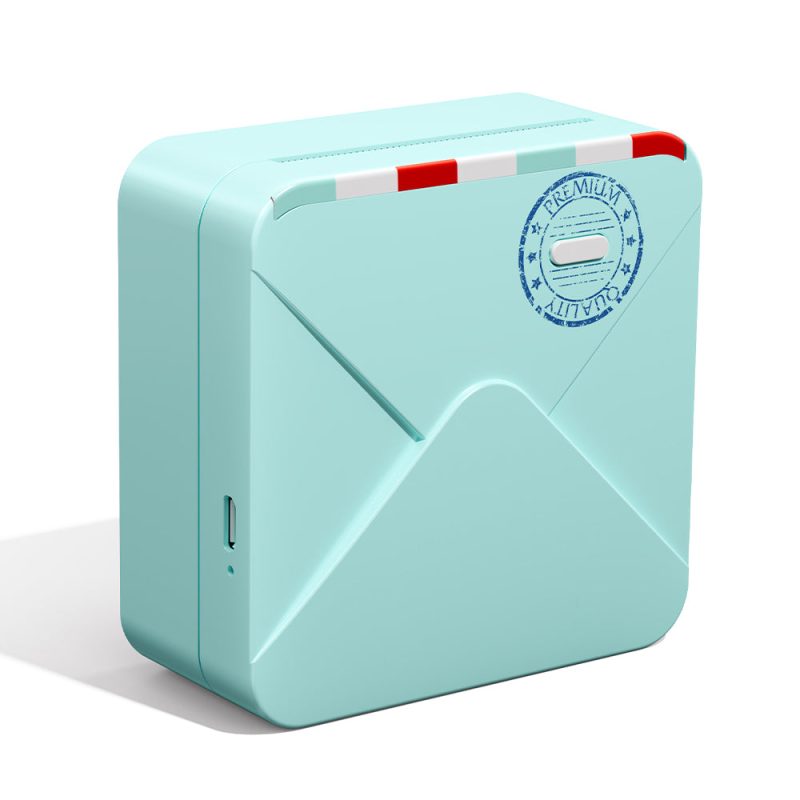 Phomemo M02S inkless pocket printer in cyan, suitable for printing various stickers