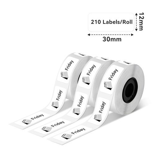 Phomemo 12x30mm Black on White Labels for D30/D35/Q30/Q30S