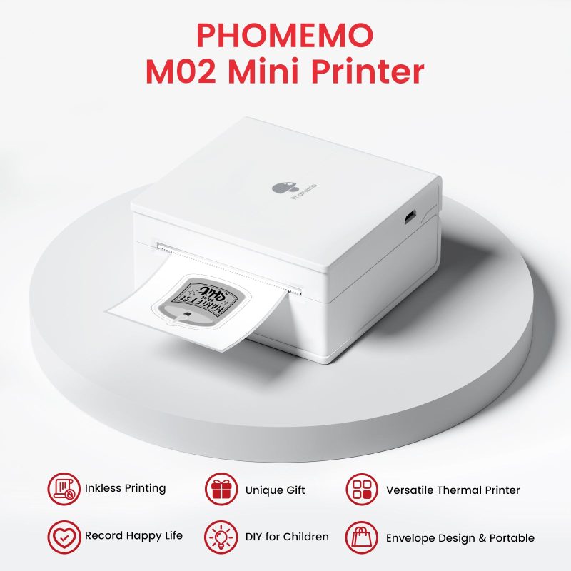 PHOMEMO M02 Mini Portable Printer with a free printer app