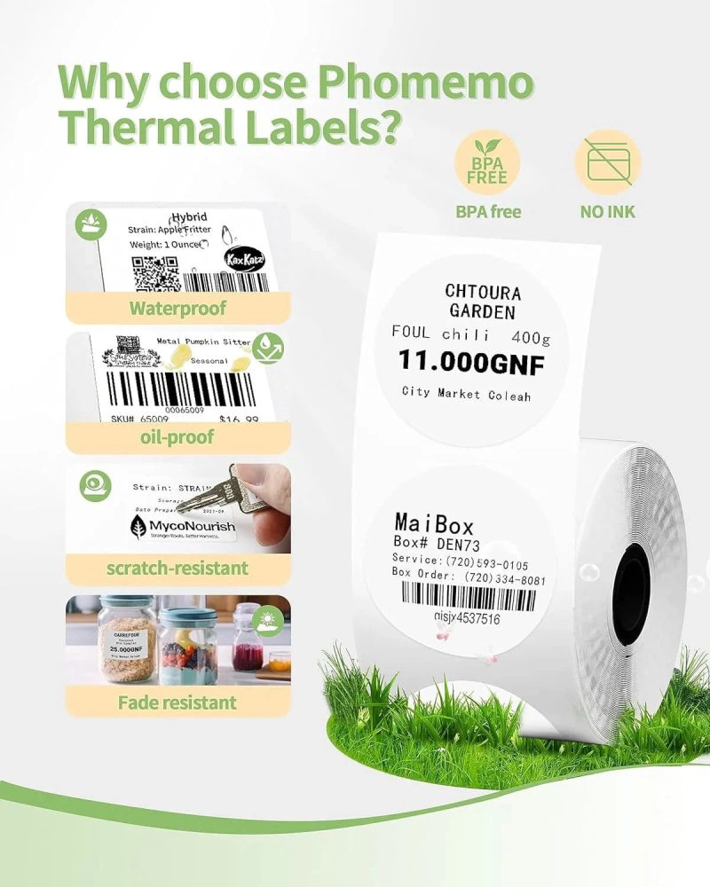 Phomemo 40x15mm Square White Thermal Label features 2