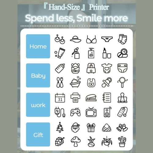 Phomemo Green Thermal Label icons home baby work gift