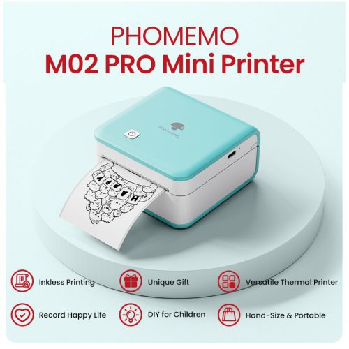 Phomemo M02 PRO Bluetooth Mini Printer High Resolution 300 DPI