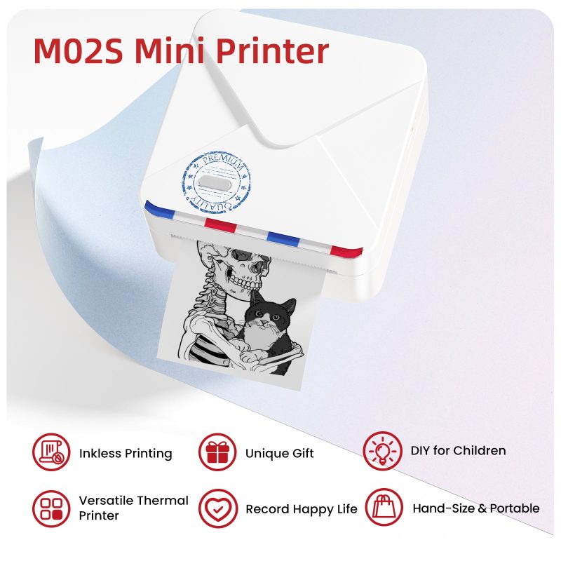 Phomemo M02S Inkless Pocket Printer High Quality Printing 300dp