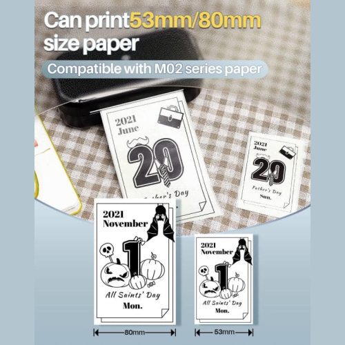 Phomemo M03 Mini Thermal Printer Printing Different Sizes Thermal Stickers