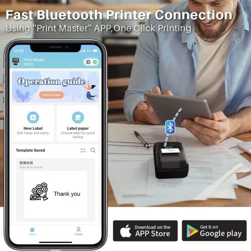 Phomemo M120 Portable Handheld Label Maker bluetooth