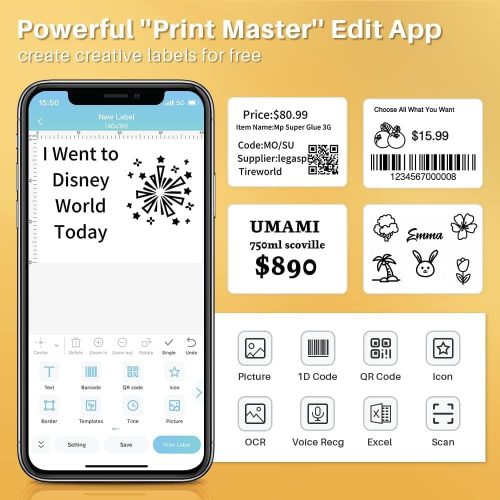 Phomemo M120 Portable Handheld Label Maker print master