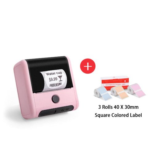 M200 Bluetooth Thermal Label Printer - Phomemo pink with colored label