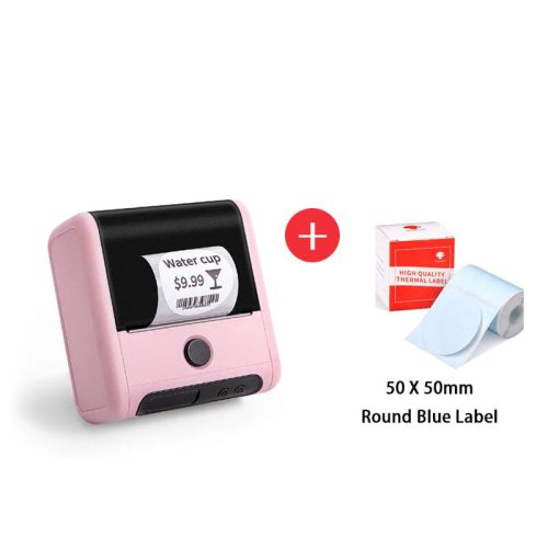 Phomemo M200 Bluetooth Commercial Portable label maker pink with round blue label