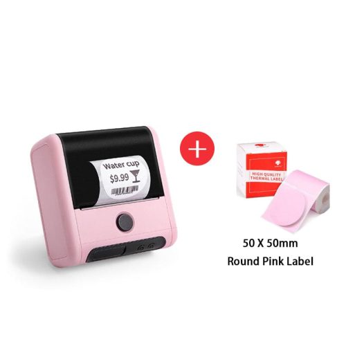 Phomemo M200 Commercial Portable label maker pink with pink round label