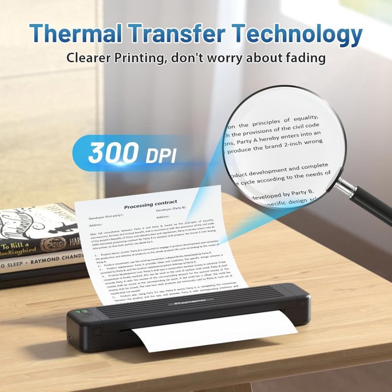 Phomemo P831 Portable Thermal Transfer Printer uses thermal transfer printing technology