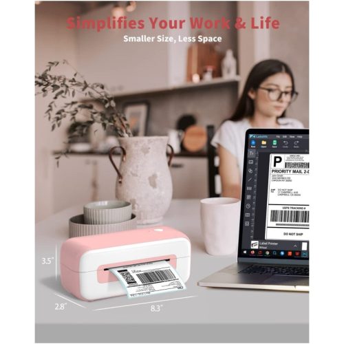 Phomemo PM 246S USB shipping label printer pink helps your work and life