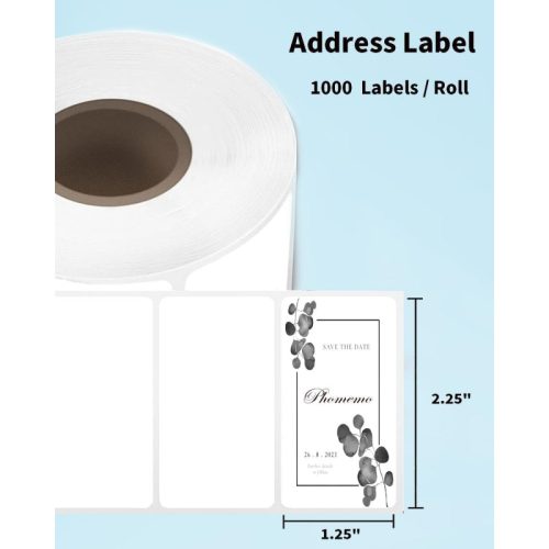 Phomemo SLR 2.25 1.25 1000 shipping label has 1000 labels roll