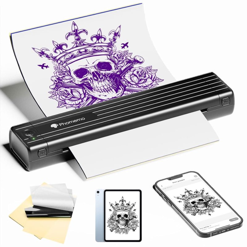 Phomemo TP83 Thermal Tattoo Printer Prints Intricate Tattoo Templates