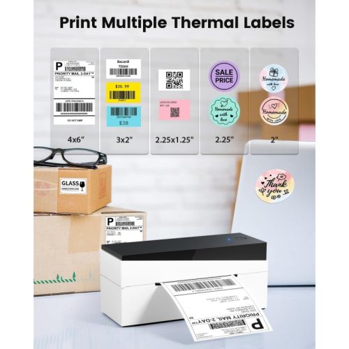 Phomemo pm 245 btz shipping label printer white print multiple thermal labels