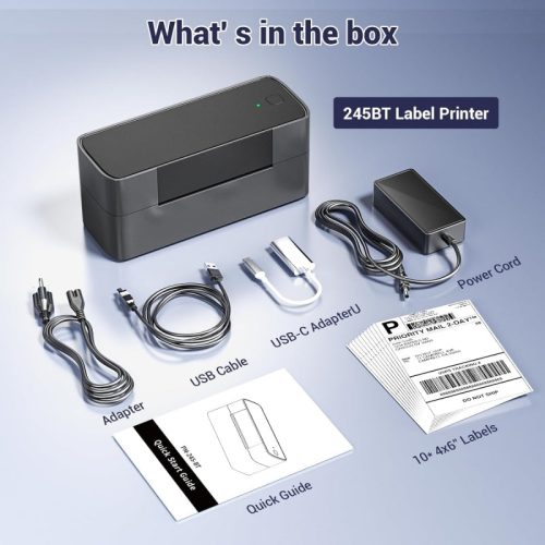 Phomemo pm 245 btz wireless label printer with its accessories