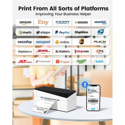 Phomemo pm 249 btz shipping label printer white print from all sorts of platforms