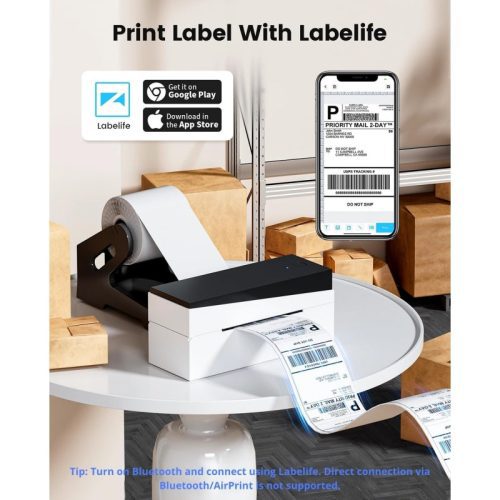 Phomemo pm 249 btz shipping label printer white print label with labelife