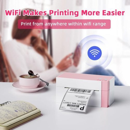 Phomemo pm 344 wf shipping label printer pink wifi make printing more easier