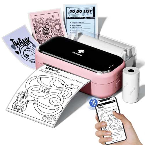 Pink Phomemo M03 Mini Thermal Printer Bluetooth Connection Printing