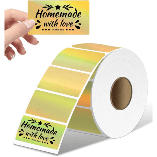 Phomemo 2" Golden Thermal Holographic Sticker for Shipping Label Printer square  500 pcs