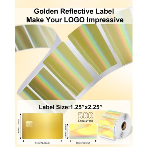 phomemo 2.25x1.25 500 laser golden shipping label make your logo impressive