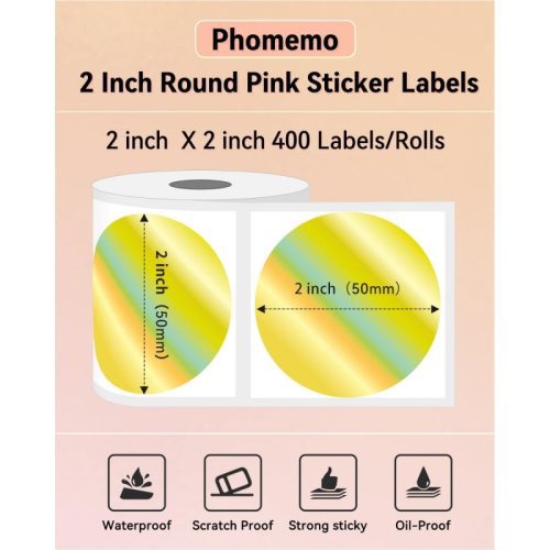 phomemo 2x2 400 laser golden shipping label waterproof oil proof