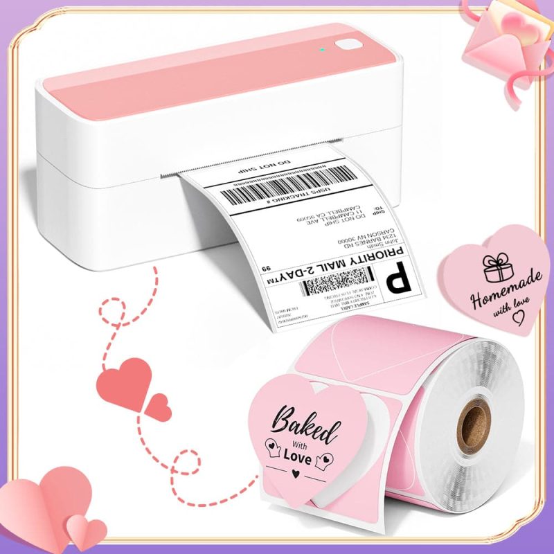 Phomemo 💘3" Pink Heart Thermal Labels for Shipping Label Printer and printer 241